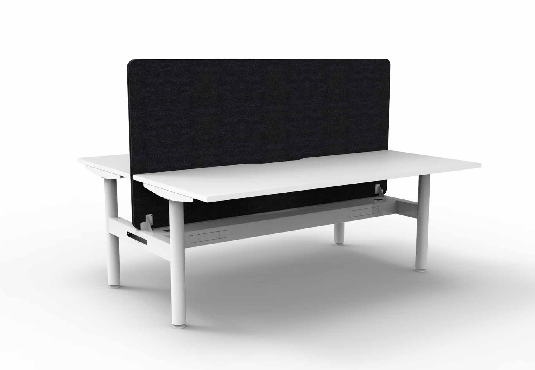 Halo Static Double Sided Workstation - Cable Tray and Eco Screen